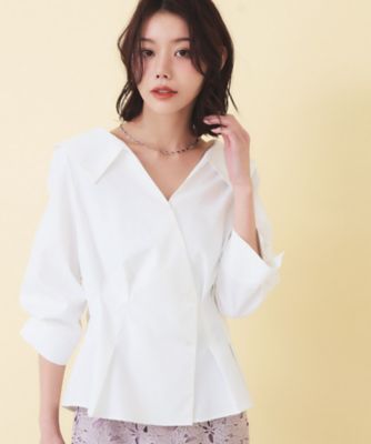 ＜index (Women)＞カシュクールタックシャツ【洗濯機ＯＫ／ストレッチ】（２００２５８９４１０）