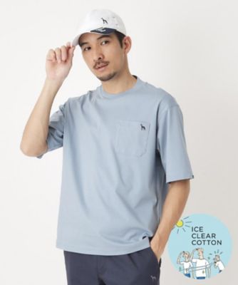 接触冷感／抗菌防臭／消臭 アイスクリアコットンポケTシャツ