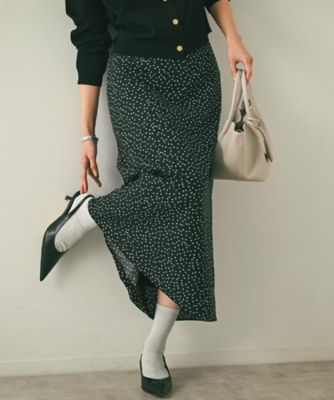 ＜UNTITLED L (Women/大きいサイズ)＞【セットアップ可／後ろウエストゴム】ランダムドットスカート（２００２５８９５７８）