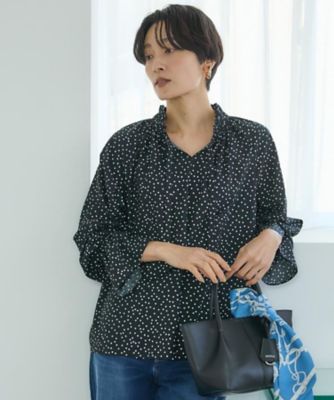 ＜UNTITLED L (Women/大きいサイズ)＞ランダムドットブラウス（２００２５８９５８０）