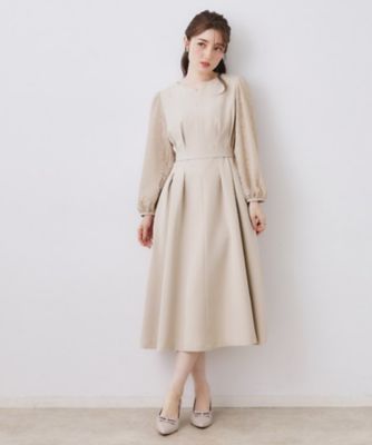 レース袖タックフレアワンピース（2002589620） | COUTURE