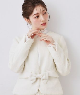 ビアズリー ❤️土日限定お値下げ ホワイト長袖サシコシャツジャケット ハレの日・通勤】カルゼスラブツイードジャケット