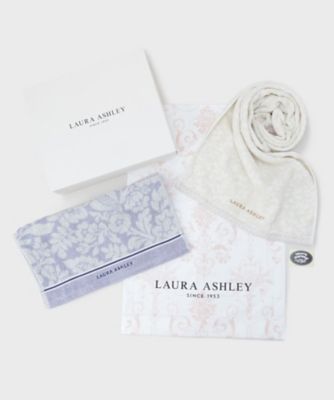 ＜LAURA ASHLEY＞【ＷＥＢ限定／ギフトにおすすめ！／箱入り／ラッピング資材付き／フェイスタオル２】グレースフル　タオル　ギフトセット（２００２５８９７１５）