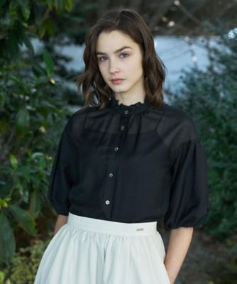 ＜DRESSTERIOR (Women)＞【１枚で着映え／ウォッシャブル】スタンドフリルボリュームスリーブブラウス（２００２５８９７５７）