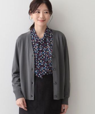 ZEGNA CORDIER (Women)/コルディア【スーパーマイフィル/M~3Lサイズ/アンサンブル】Vネックカーディガン グレー013 トップス【三越伊勢丹/公式】