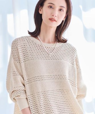 ＜Reflect (Women)＞【レイヤードにおすすめ◎】メッシュ風ドライタッチニット（２００２５８９９３０）