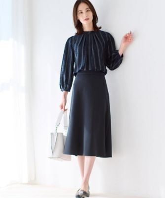 一度のみ着用Arobeスノーフレイクティアードロングスカート ルエレ Louere Louere ハイウエストティアードフレアスカート