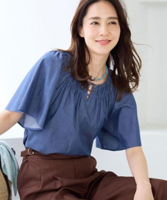 デプレ 2019SS ✨コットンギャザーネックブラウス 前後着用可能】ギャザーネック ブラウス / ANY SIS | ファッション通販
