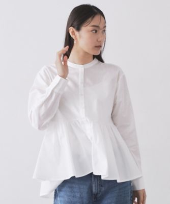 ＜OPAQUE.CLIP (Women)＞ペプラムシャツ【洗濯機ＯＫ】（２００２５９００９５）