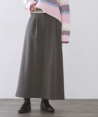 ＜OPAQUE.CLIP (Women)＞ボーダーリブ使いナロースカート【洗濯機ＯＫ】（２００２５９００９８）