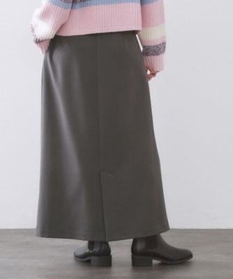 ボーダーリブ使いナロースカート【洗濯機OK】（2002590098