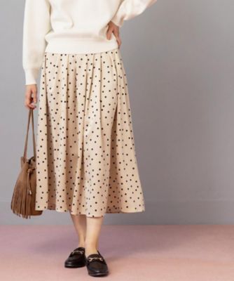 ＜OPAQUE.CLIP (Women)＞カラードットフレアスカート【洗濯機ＯＫ】（２００２５９０１００）