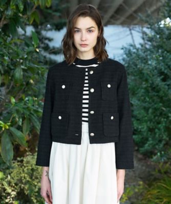 ＜DRESSTERIOR (Women)＞ブラックファンシーツイードジャケット（２００２５９０１１０）