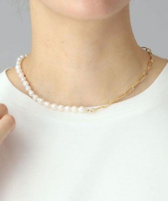 ＜DRESSTERIOR (Women)＞淡水パール×チェーンネックレス（２００２５９０１８７）