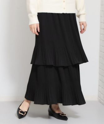 セレモニーにもカジュアルにも】2段ティアードプリーツスカート
