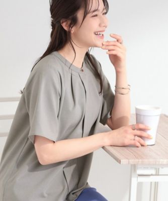 ＜SHOO LA RUE (Women)＞【ひんやり／吸水速乾／セットアップ可】洗濯後しわになりにくい　タックブラウス（２００２５９１１８１）