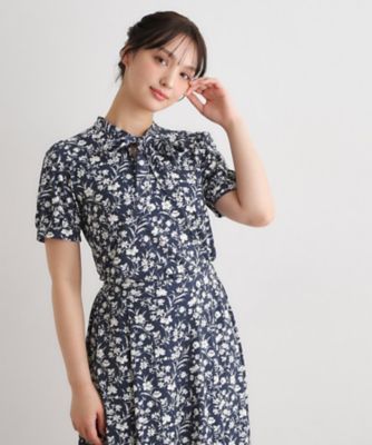 ＜LAURA ASHLEY＞【半袖／洗える／ジャージ素材／同柄アイテムあり】ライ柄　プルオーバー（２００２５９１１９４）