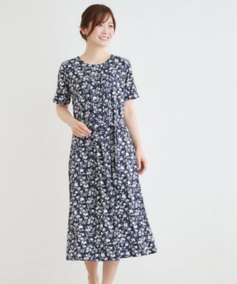 ＜LAURA ASHLEY＞【洗える／ジャージ素材／同柄アイテムあり】ライ柄ワンピース（２００２５９１１９８）