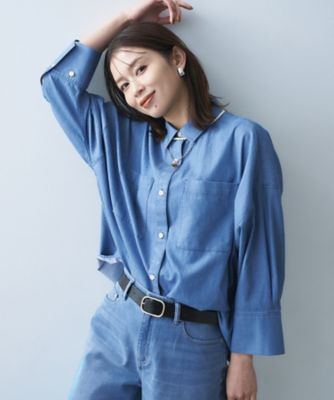 ＜UNTITLED L (Women/大きいサイズ)＞エアリーデニムシャツ（２００２５９１２０５）