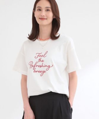 ＜Reflect (Women)＞【接触冷感】ラインアート刺繍Ｔシャツ（２００２５９１５３８）