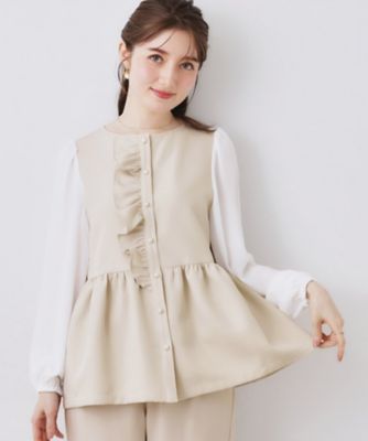 フロントフリルドッキングペプラムブラウス（2002591626