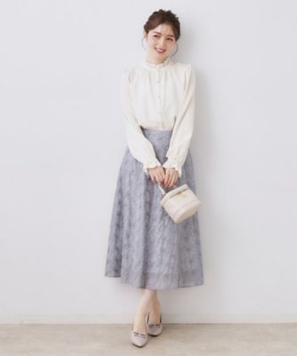 2WAY・ハレの日・通勤】エンブロレースブラウス