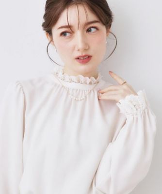 2WAY・ハレの日・通勤】エンブロレースブラウス
