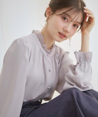 COUTURE BROOCH (Women)/クチュールブローチ 【２ＷＡＹ・ハレの日・通勤】エンブロレースブラウス（２００２５９１６２７）