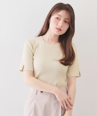 ＜index (Women)＞ラメリブ半袖ニット【洗濯機ＯＫ】（２００２５９１６６３）