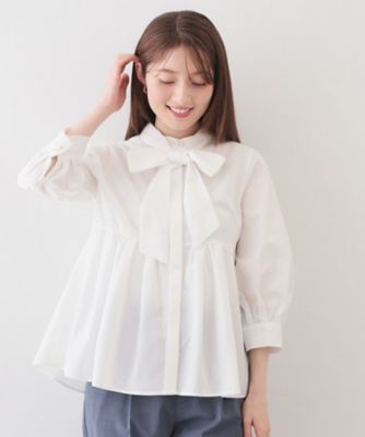 ＜index (Women)＞２ＷＡＹペプラムブラウス／ボウタイ取り外し可【洗濯機ＯＫ／イージーアイロン／防シワ】《ＸＳ～ＬＬ／８ｃｏｌ》（２００２５９２１２６）