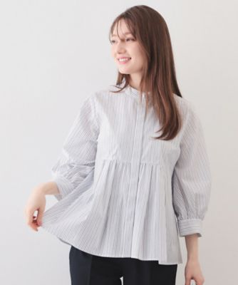 2回着用、ペプラムブラウス♡ドット ピンドット タック ペプラム ブラウス HUIT 全2色｜hit831-0158【1