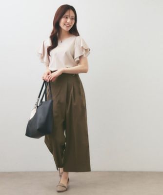 接触冷感／UVケア】シフォンフリルドッキングトップス《洗濯機OK