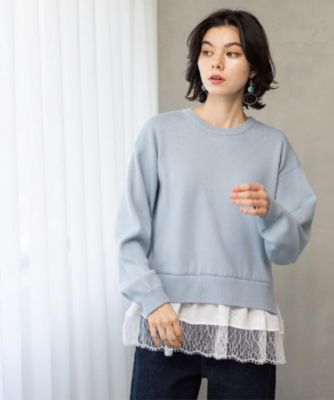 ♡新品 裾レースＡラインニット♡2 レース貼り前後2WAYニット/Samansa Mos2（サマンサモス2）の