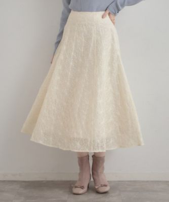 【洗える・着映え・通勤】フラワーエンブロスカート（２００２５９２５２１）