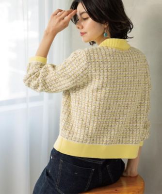 ツイードライクZIPニットカーディガン（2002592555