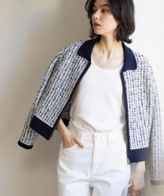 ツイードライクZIPニットカーディガン（2002592555