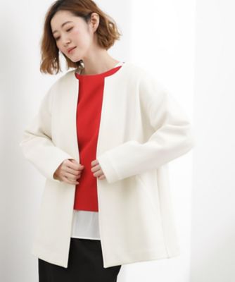 ダンボールジャージ ノーカラーミドルコート（2002592775