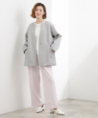 ダンボールジャージ ノーカラーミドルコート（2002592775