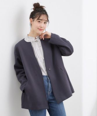 ダンボールジャージ ノーカラーミドルコート（2002592775