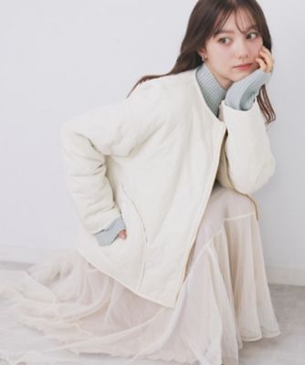 リバーシブル キルティングファーブルゾン【洗濯機OK