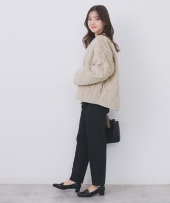 リバーシブル キルティングファーブルゾン【洗濯機OK