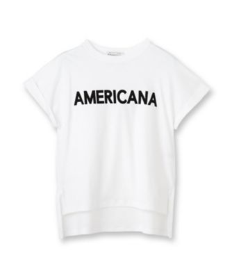 アメリカーナ AMERICANA Tシャツ オーバーサイズ Aプリント 別注 Americana（アメリカーナ）【別注】 接触冷感 袖ロールアップ