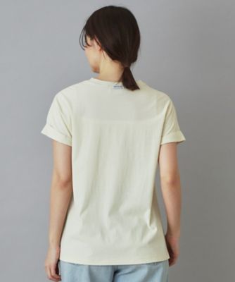 Americana / アメリカーナ | 2024SS | オリジナル ラフィー天竺 袖ロールアップ Tシャツ | トープ | レディース AMERICANA（アメリカーナ） tシャツ 別注 丸胴 ラフィー天竺 ロゴ