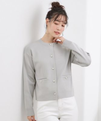 ＜GROVE (Women)＞【ＳＥＴＵＰ対応】パール調ボタンニットカーディガン（２００２５９２７９０）