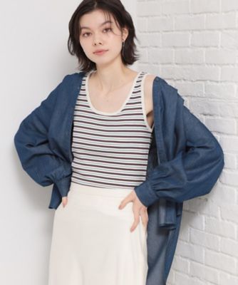 ＜THE SHOP TK (Women)＞マルチボーダーニットソータンク（２００２５９２８７７）