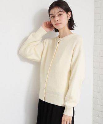 ふわふわミニシャギー クルーネックカーディガン
