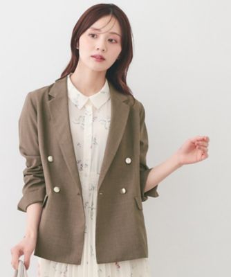 ＜index (Women)＞多機能ダブルブレストテーラードジャケット【洗濯機ＯＫ／接触冷感／吸水速乾／イージーアイロン／防シワ】（２００２５９３０９６）