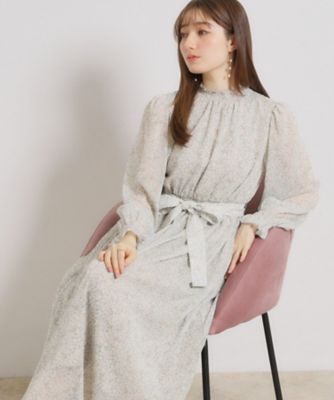 ＜COUTURE BROOCH (Women)＞【洗える・着映え】楊柳小花シャーリングワンピース（２００２５９３１０１）