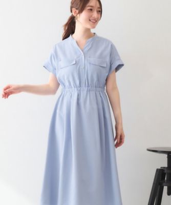 ダブルポケットスキッパーワンピース【防シワ／洗濯機OK】《XS