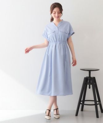 ダブルポケットスキッパーワンピース【防シワ／洗濯機OK】《XS